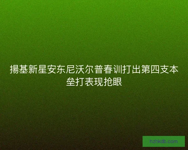 揚基新星安东尼沃尔普春训打出第四支本垒打表现抢眼