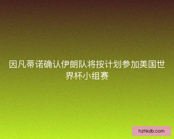 因凡蒂诺确认伊朗队将按计划参加美国世界杯小组赛